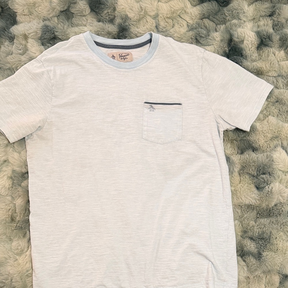 Original Penguin Men's Light Blue T-Shirt